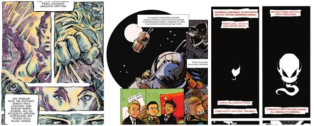 Przykładowe plansze komiksów z wydawnictwa Diablaq